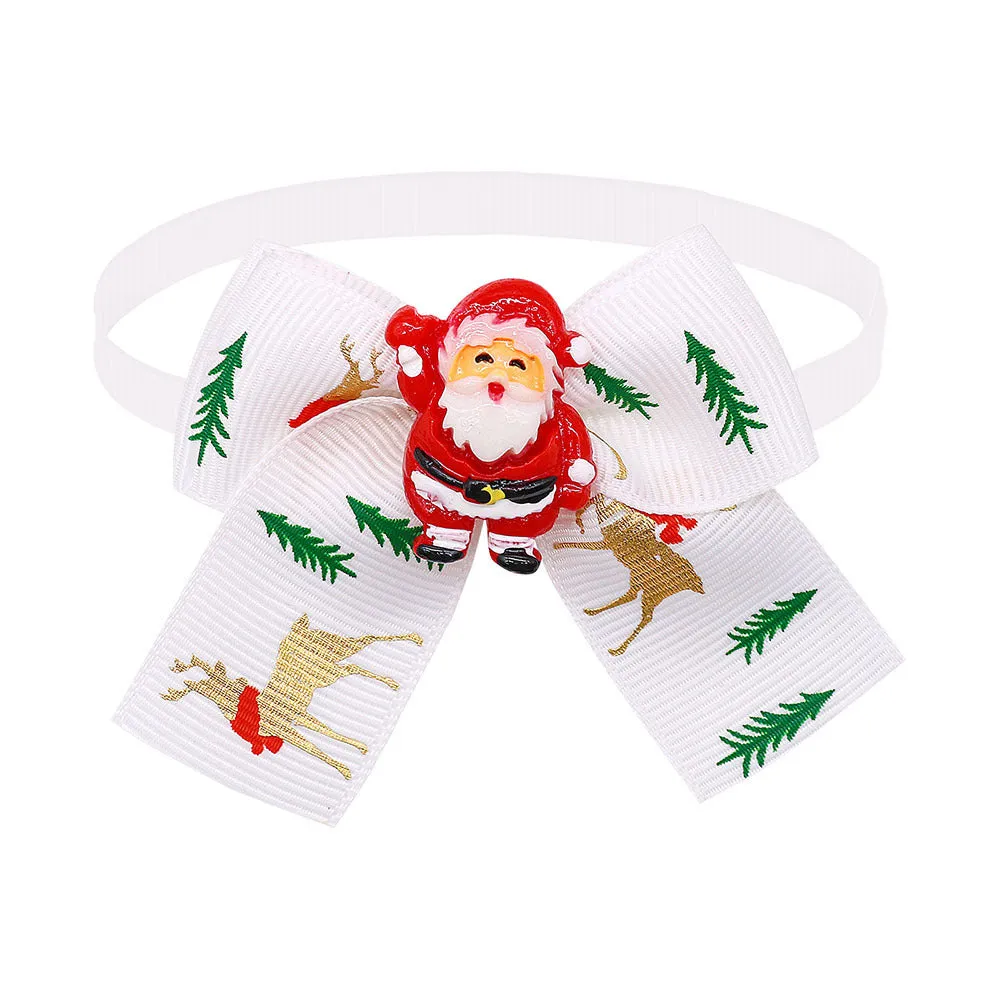 British-style red and green polyester Christmas bow tie accessory for pets, dolls, or tree decoration