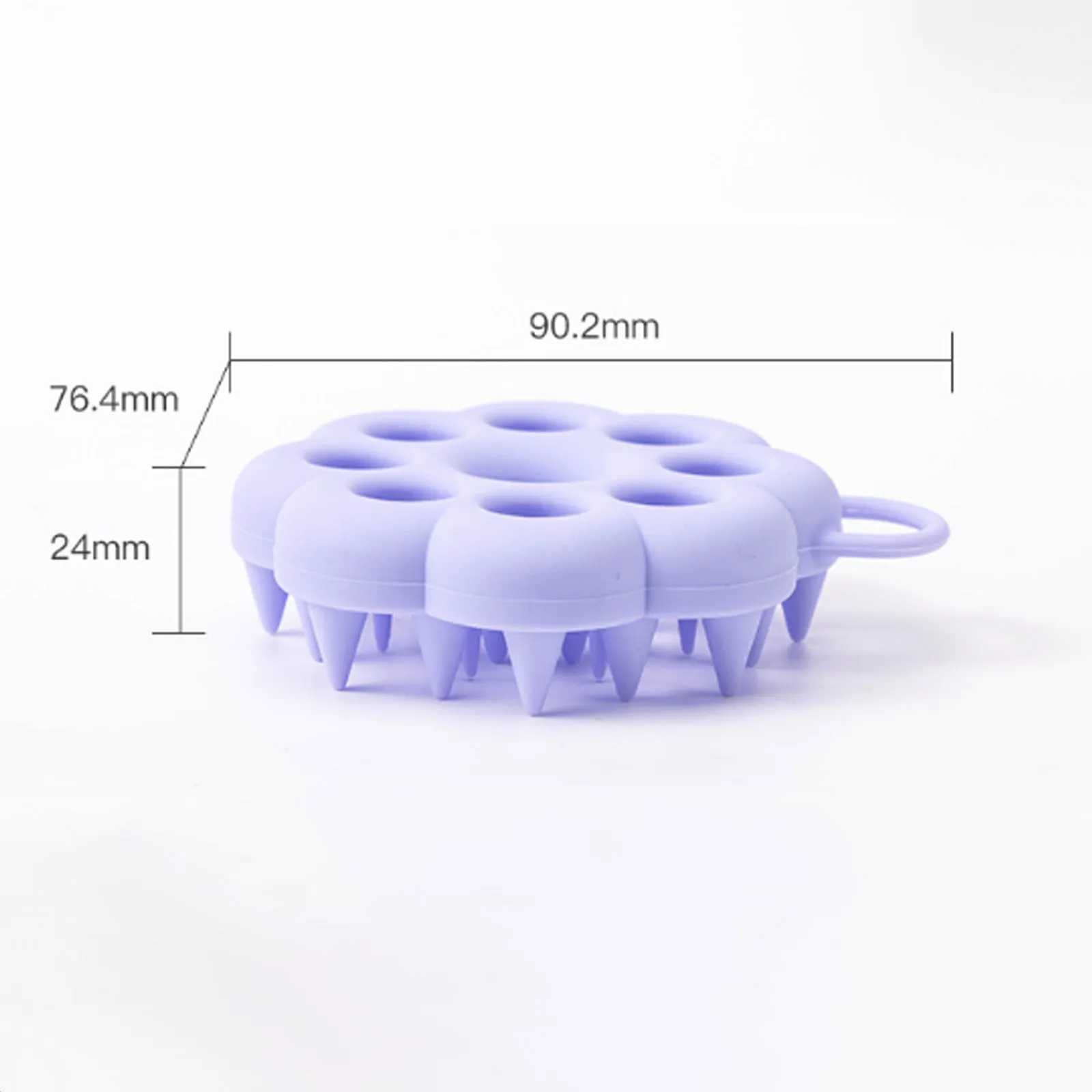 Silicone pet grooming brush with massage nodes in multiple colour options for dry and wet use