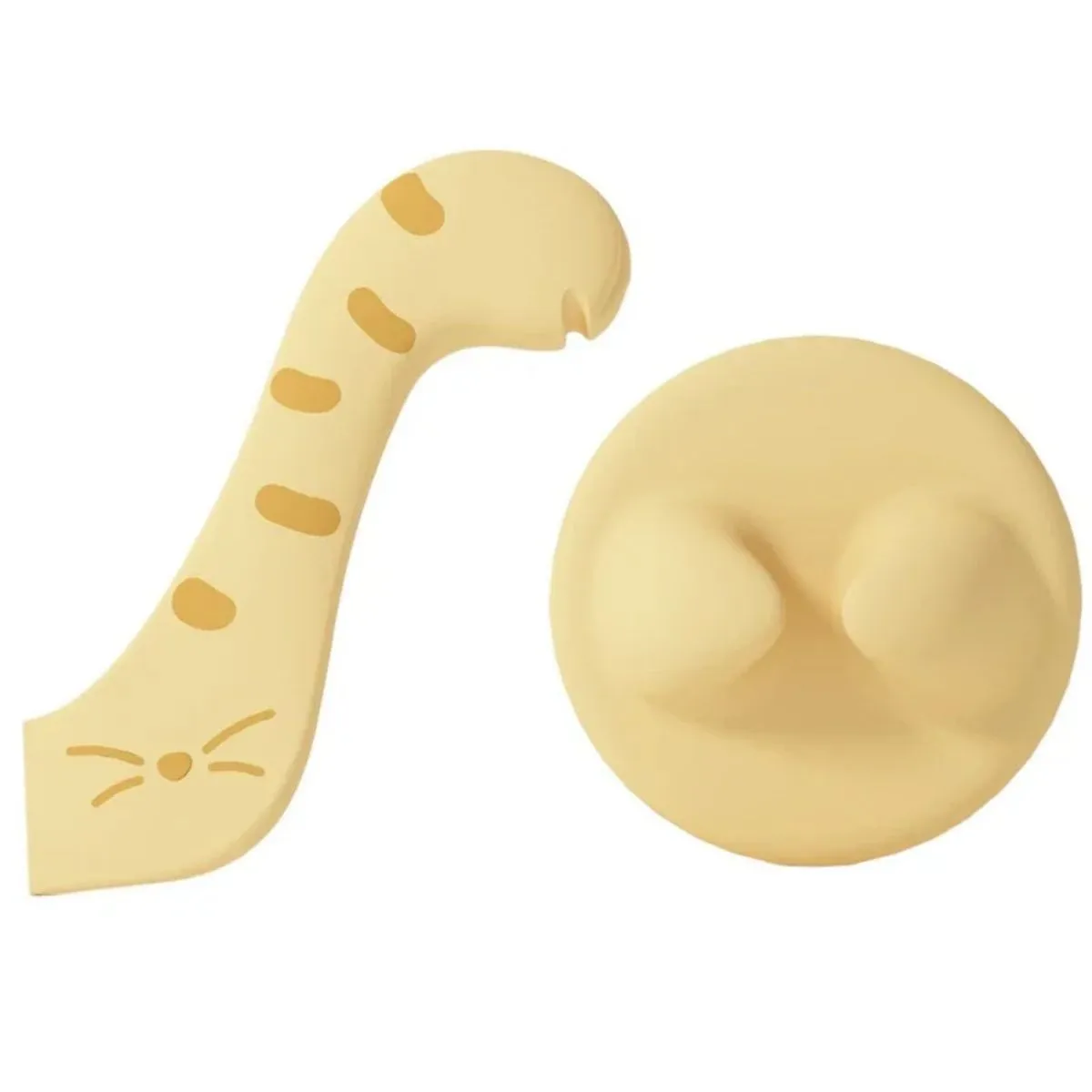 Grey, pink, and yellow silicone pet food spoon and lid sets with integrated can opener.