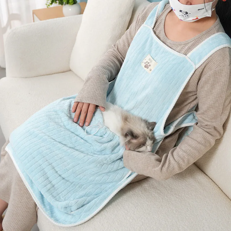 Cloth cat petting apron available in multiple colours with optional hole perforations