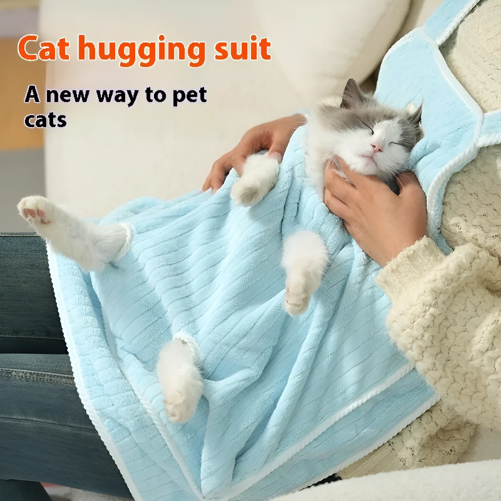 Cloth cat petting apron available in multiple colours with optional hole perforations