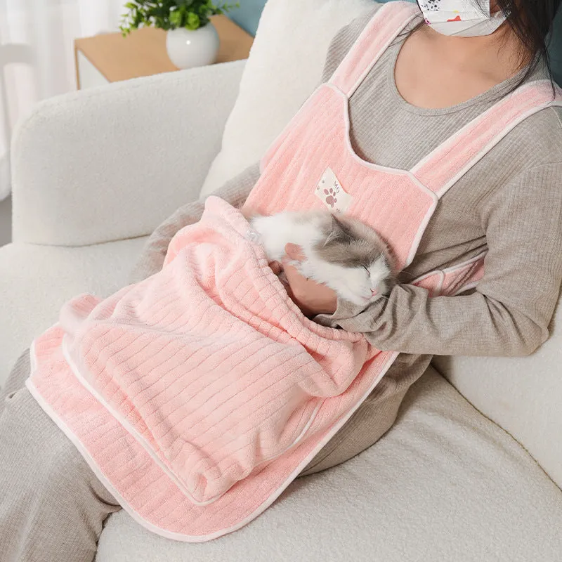 Cloth cat petting apron available in multiple colours with optional hole perforations