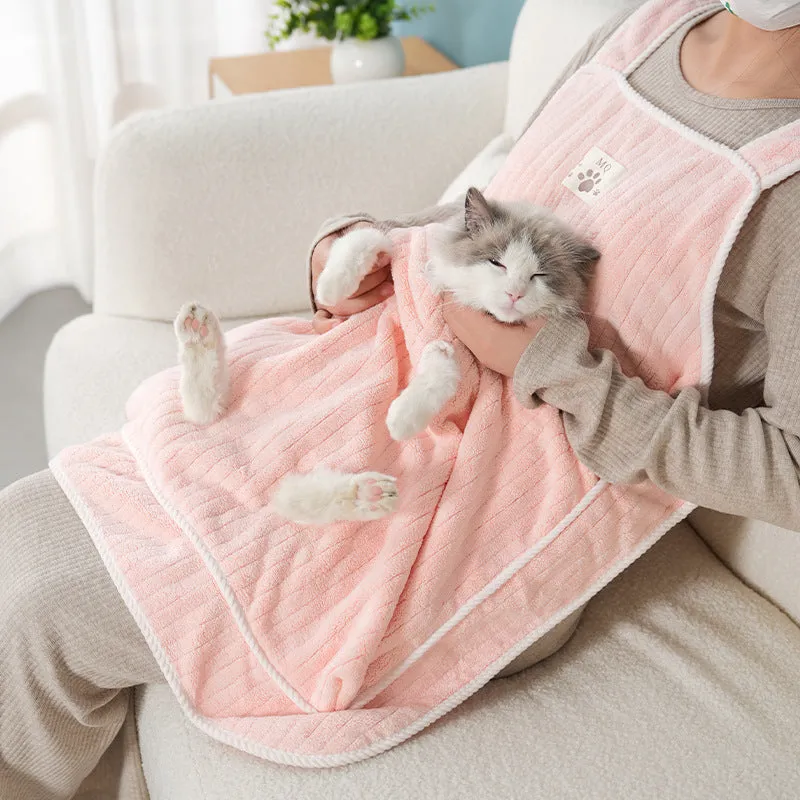 Cloth cat petting apron available in multiple colours with optional hole perforations