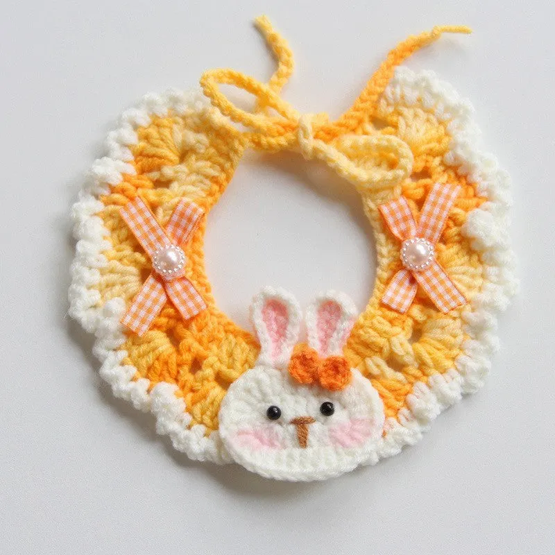 Handmade embroidered cotton dog collar scarf decorative accessory for small dog photography