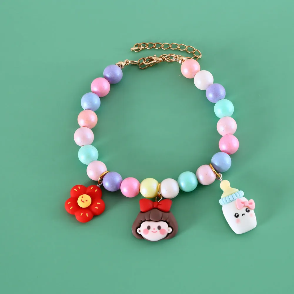 Macaron-themed resin decorative collar for a small dog or cat, shown in one of seven colour options.