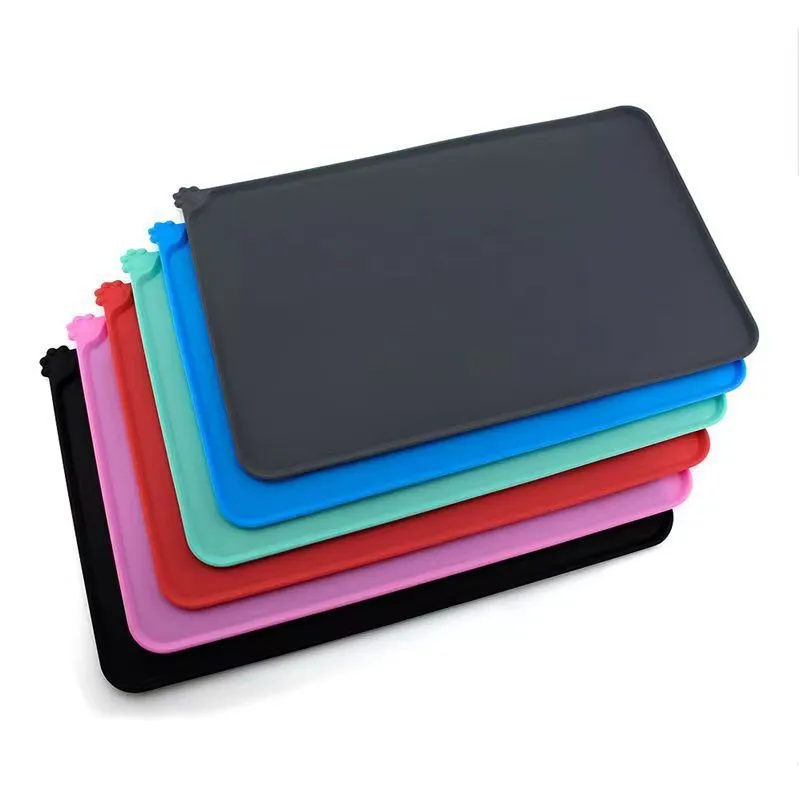 Silicone pet placemat under dog bowl in choice of five colours with anti-slip base