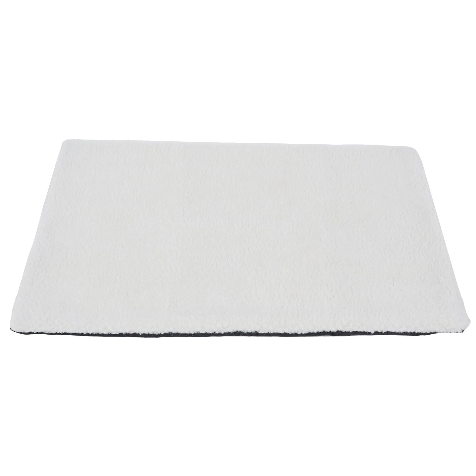 Self-heating plush pet bed pad for cats available in grey, white and yellow colours