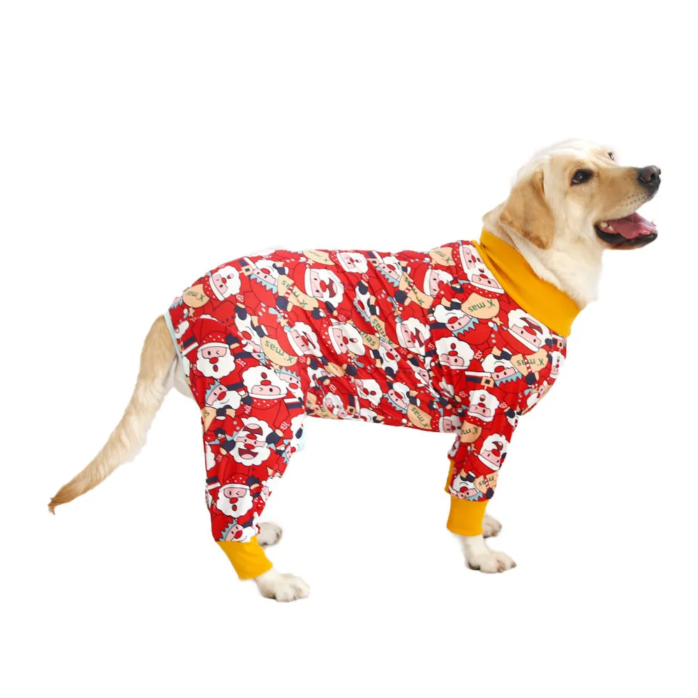 Cotton dog jumpsuit pet clothing in a printed pattern, shown in one of 42 available colours, sized for a small to medium dog.