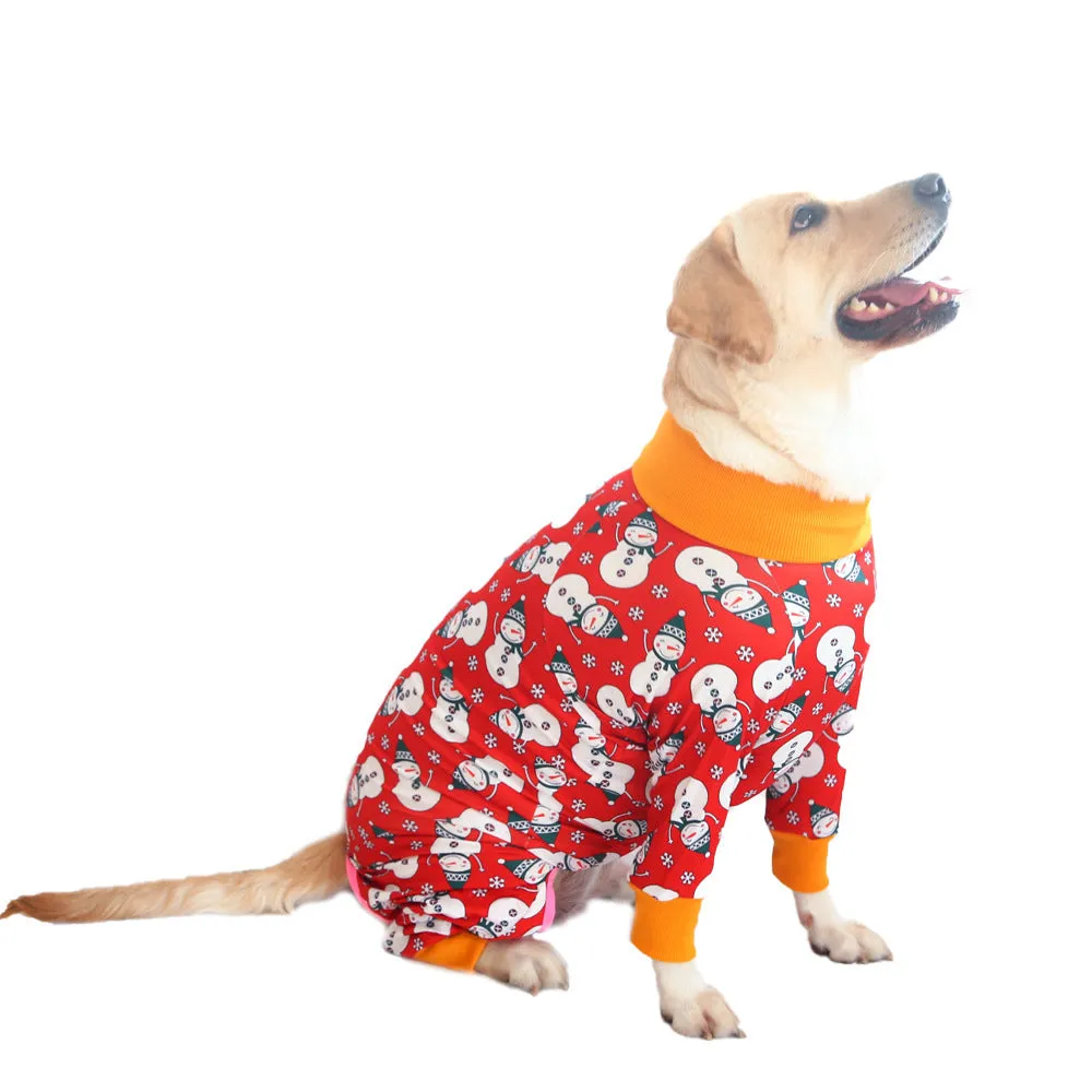 Cotton dog jumpsuit pet clothing in a printed pattern, shown in one of 42 available colours, sized for a small to medium dog.