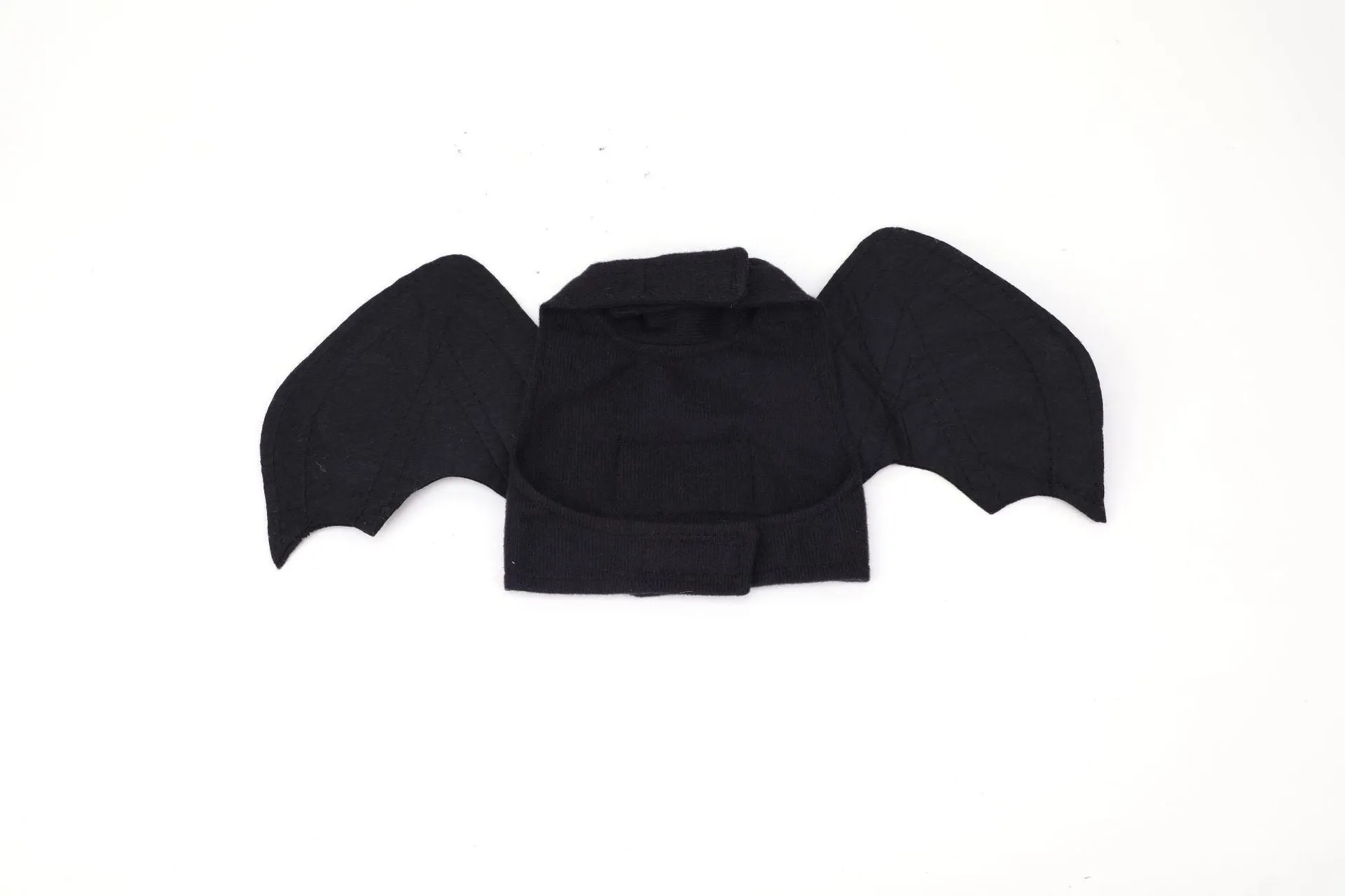 Black bat wing Halloween costume accessory for dogs on grass