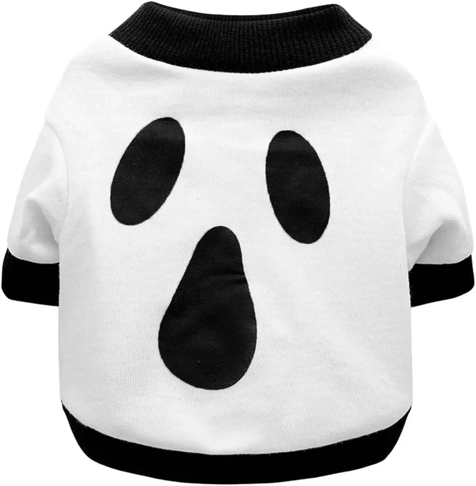 Halloween skeleton costume sweatshirt for small dogs and kittens in lightweight cotton