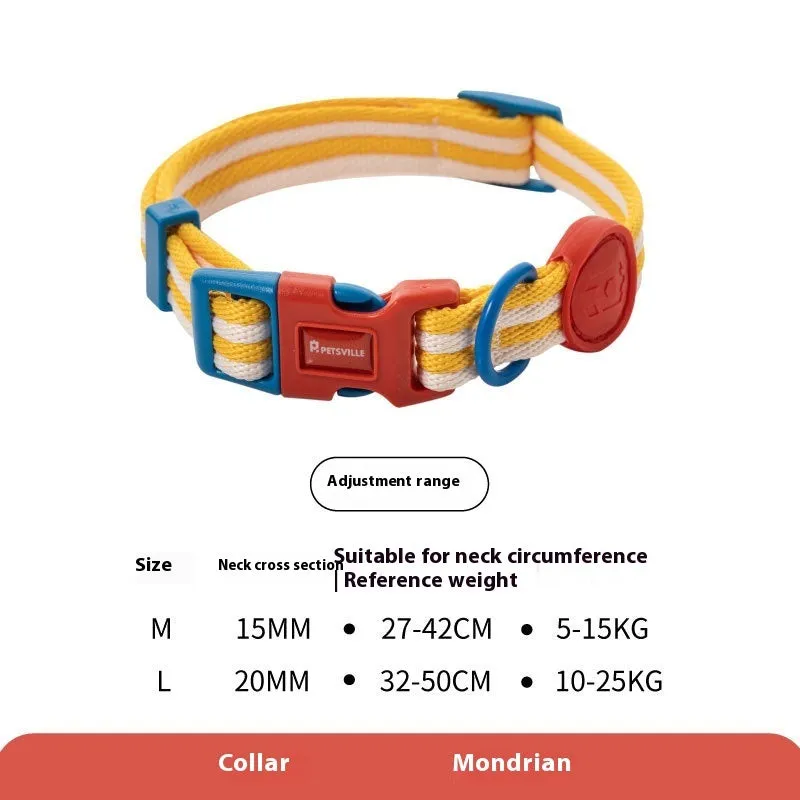 Retro record hand holding rope and collar vest set for small medium dogs