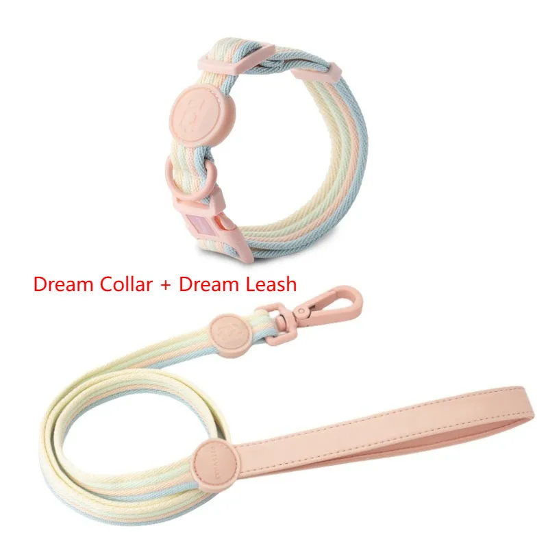 Retro record hand holding rope and collar vest set for small medium dogs