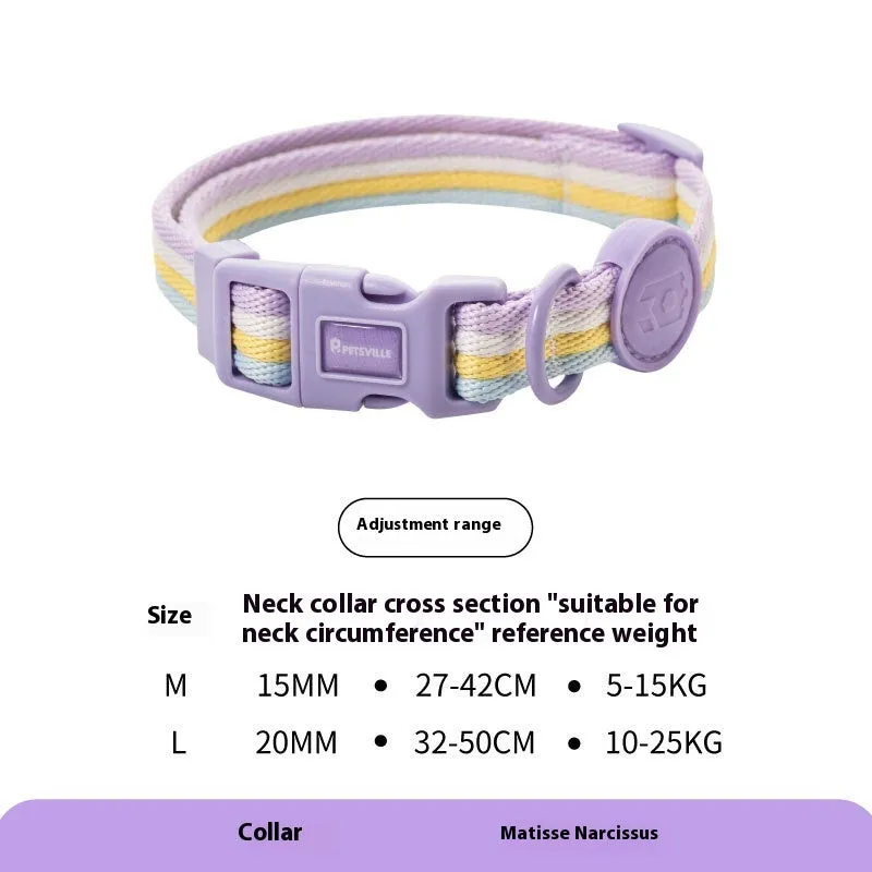 Retro record hand holding rope and collar vest set for small medium dogs