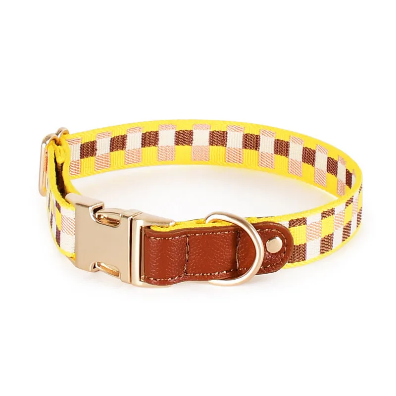 I-shaped dog chest harness with adjustable collar and 150cm hand-holding rope in leather rib fibre