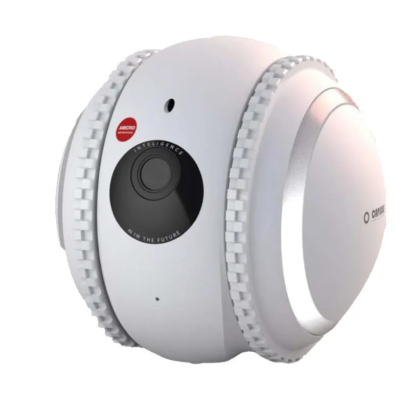 White cat robotic pet toy with automatic recharge function and USB charging cable