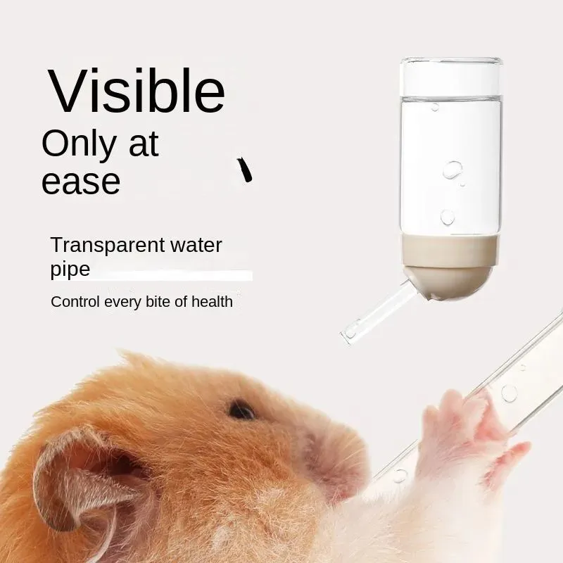Small pet vacuum drinker kettle with borosilicate glass reservoir and plastic mounting hardware