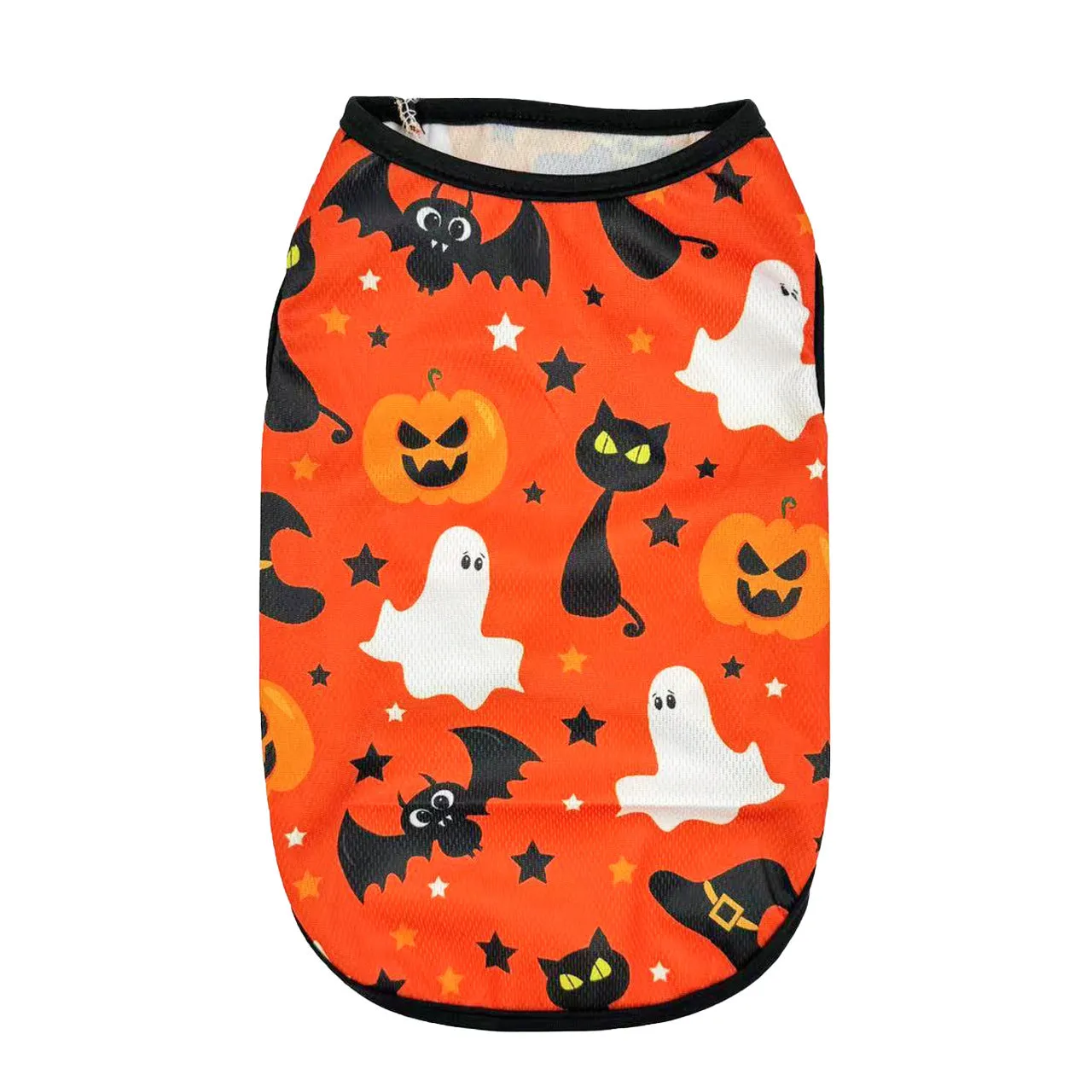 Halloween pet costume with pumpkin designs for dogs and cats in polyester material