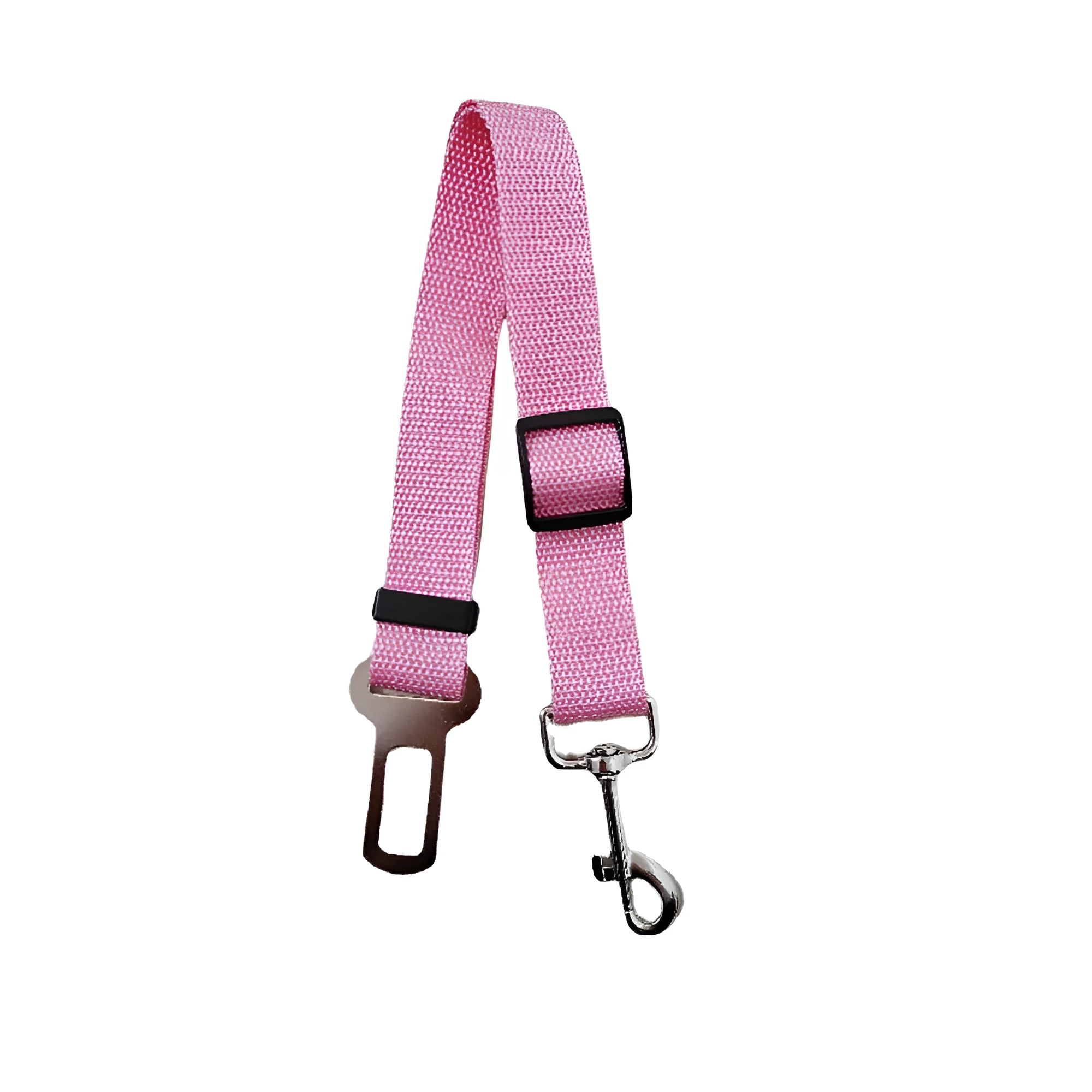 Retractable pet car safety belt in army green nylon with adjustable length for vehicle travel