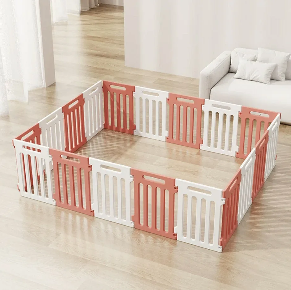 Plastic dog indoor isolation fence with guardrail panels in multiple colour combinations