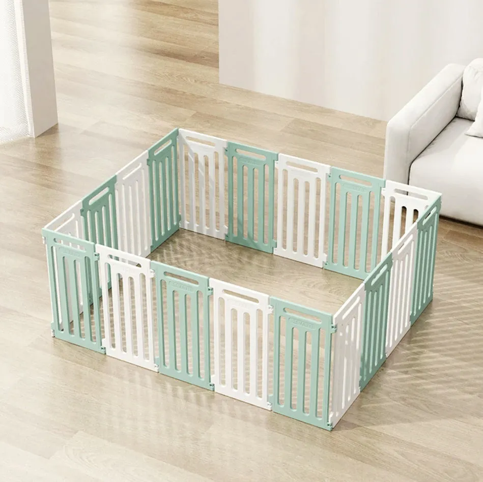 Plastic dog indoor isolation fence with guardrail panels in multiple colour combinations