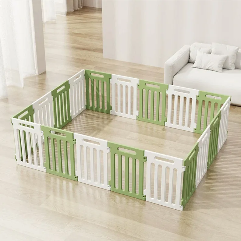 Plastic dog indoor isolation fence with guardrail panels in multiple colour combinations