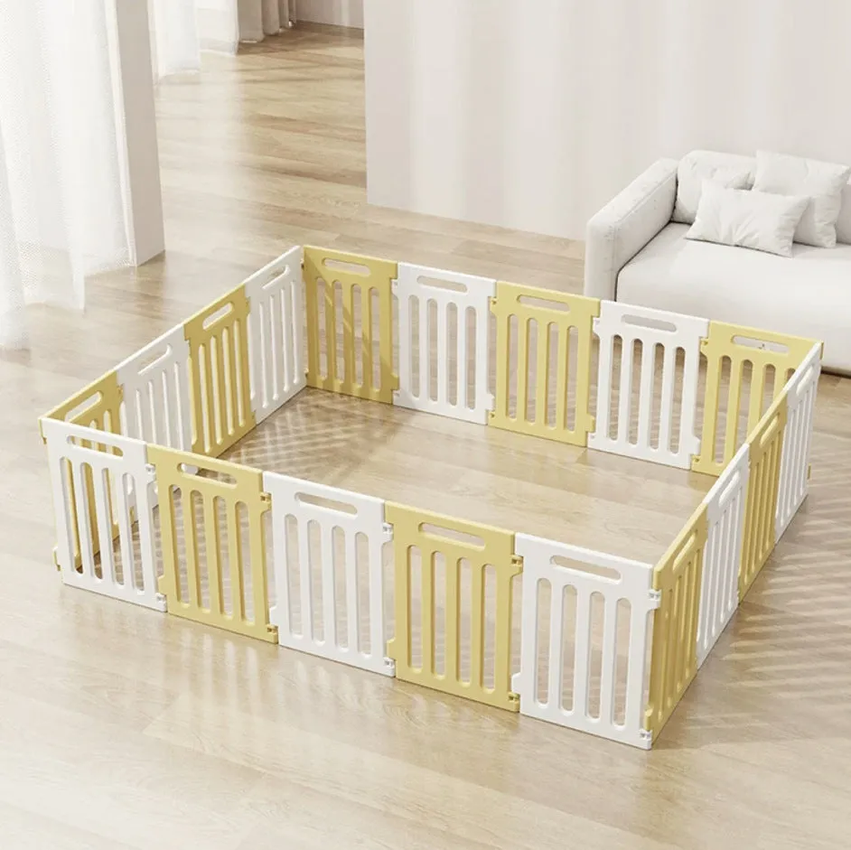 Plastic dog indoor isolation fence with guardrail panels in multiple colour combinations