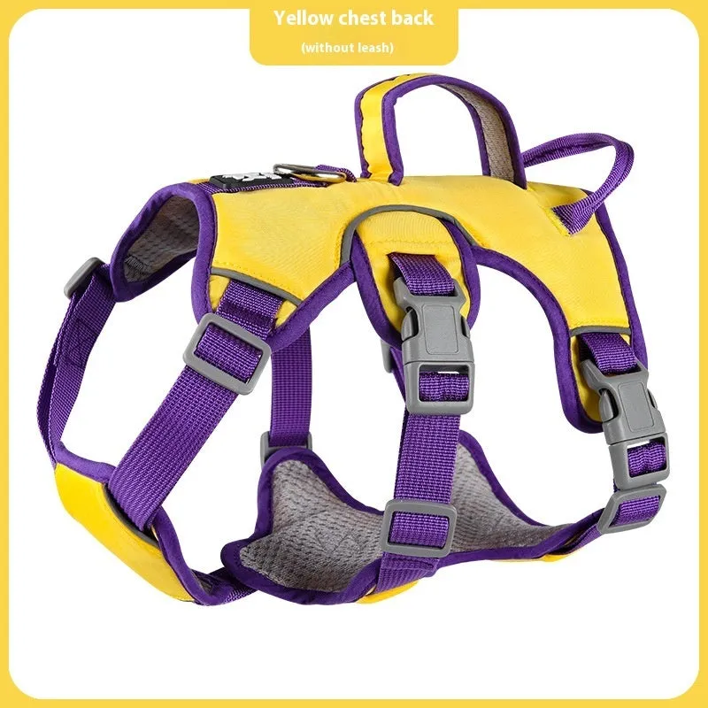 Oxford cloth pet harness in beige colour with adjustable chest strap for dog walking