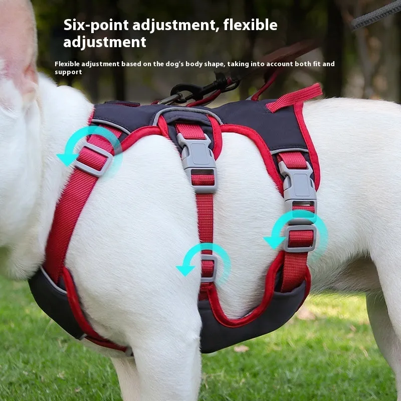 Oxford cloth pet harness in beige colour with adjustable chest strap for dog walking