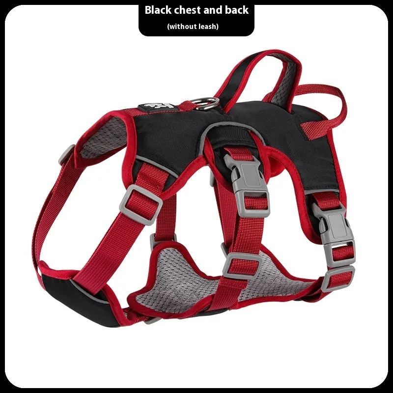 Oxford cloth pet harness in beige colour with adjustable chest strap for dog walking