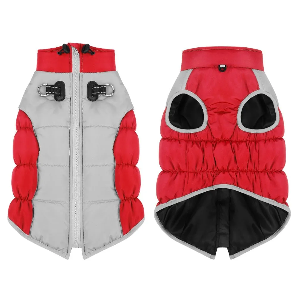 Cotton windproof dog winter coat in black blue red navy blue colours sizes XL 2XL 3XL 4XL 5XL 6XL