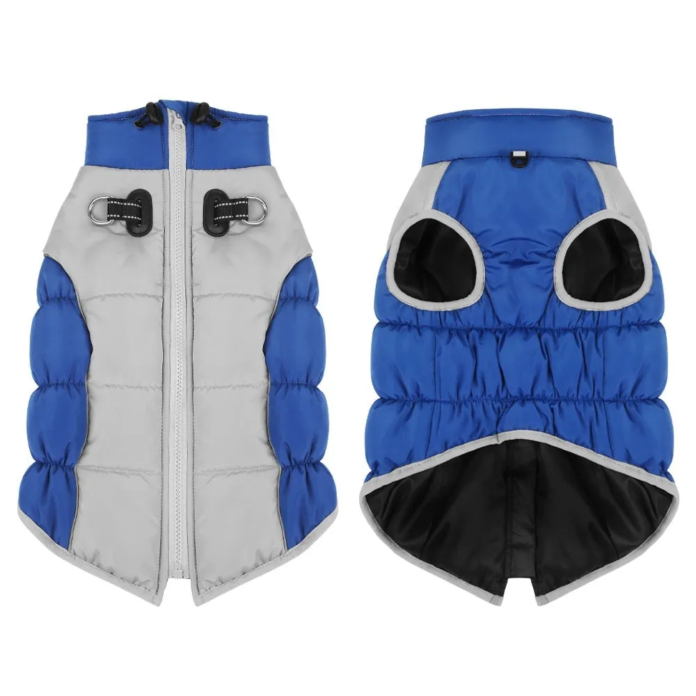Cotton windproof dog winter coat in black blue red navy blue colours sizes XL 2XL 3XL 4XL 5XL 6XL