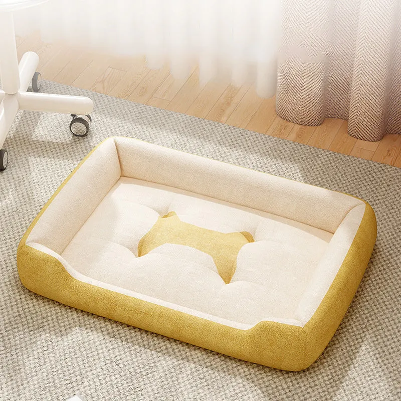 Rectangular pet bed or sofa mat for dogs and cats, shown in multiple sizes and colour options.