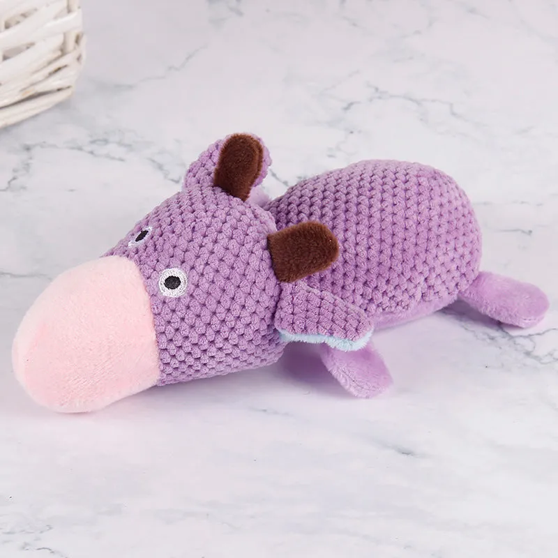 Corn velvet screaming cow and screaming duck plush dog toys with squeaker internal sound feature