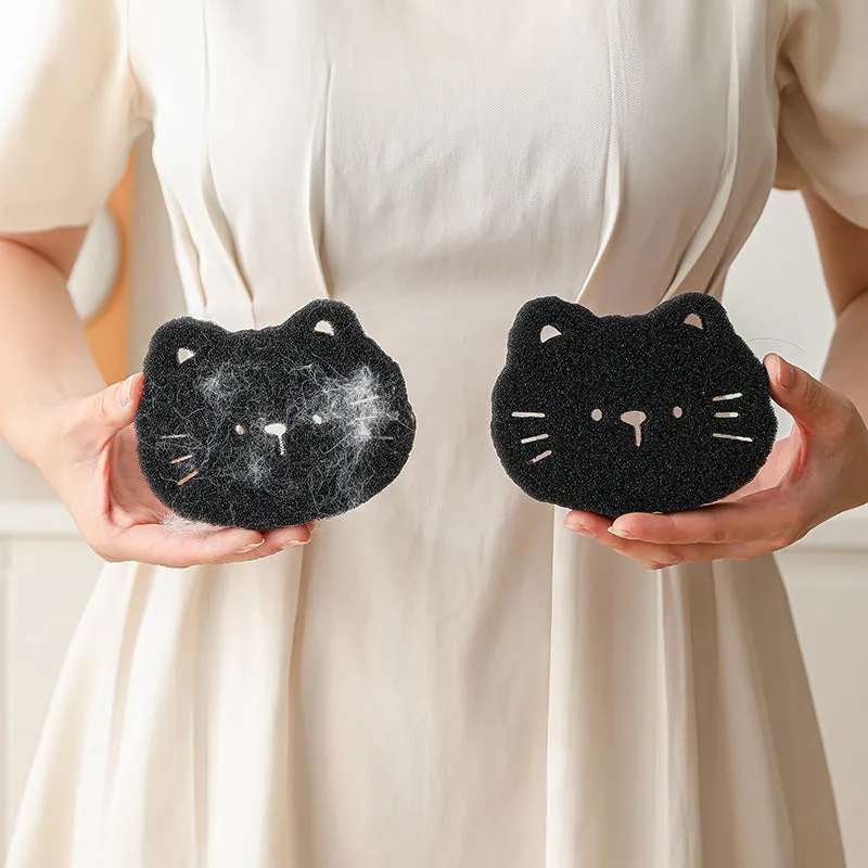Black bear shaped sponge cleaning ball for pet hair removal from fabrics