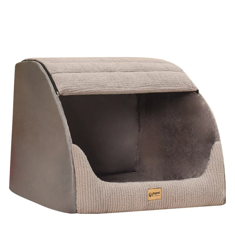 Classic gray washable dog bed with removable cover for medium to large dogs including golden retrievers