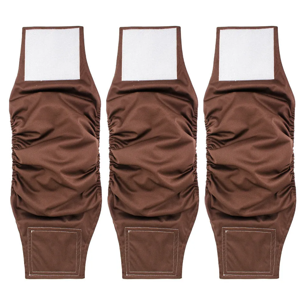 Male dog diaper in polyester British style, available in multiple colours and sizes S to XL, for sterilisation recovery and incontinence