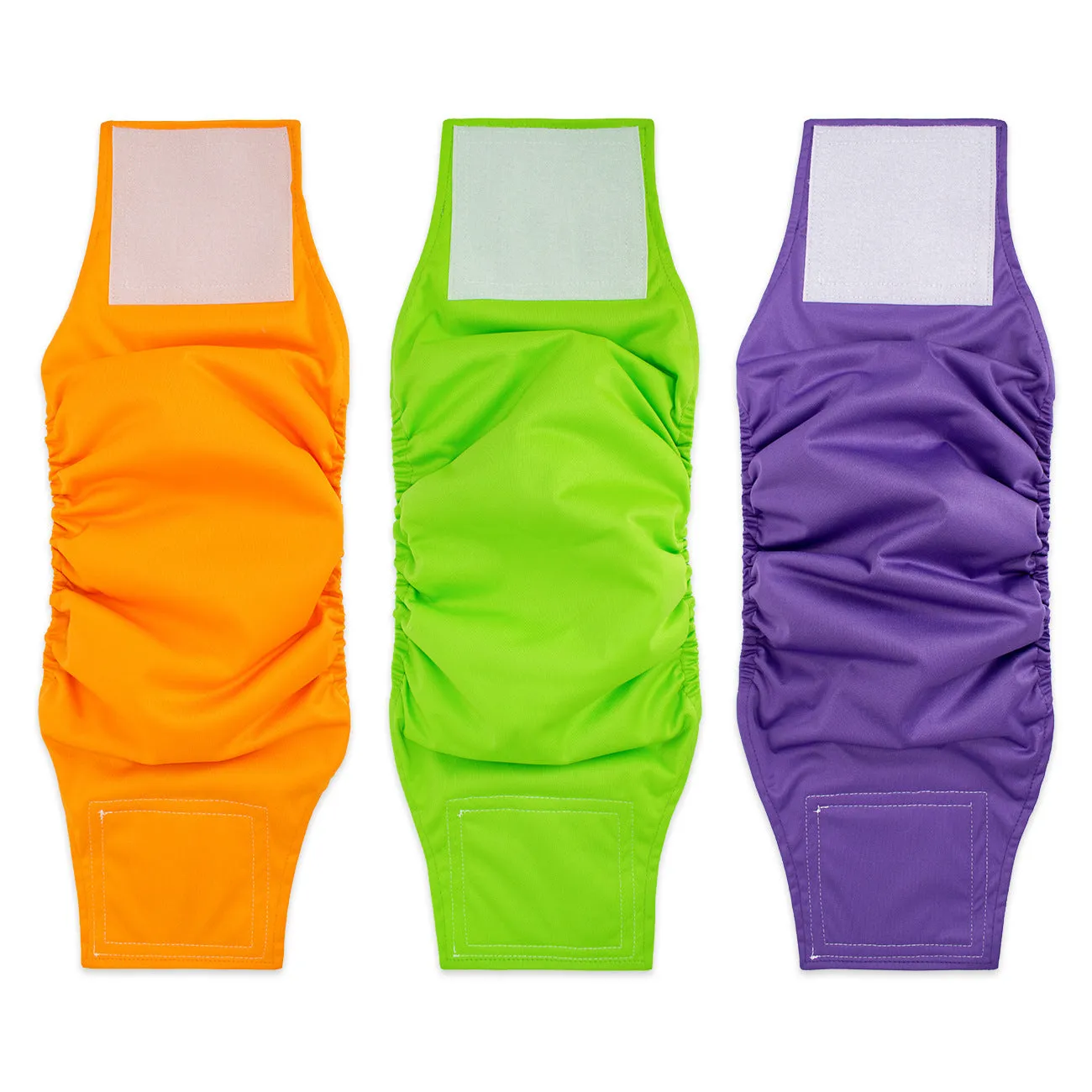 Male dog diaper in polyester British style, available in multiple colours and sizes S to XL, for sterilisation recovery and incontinence