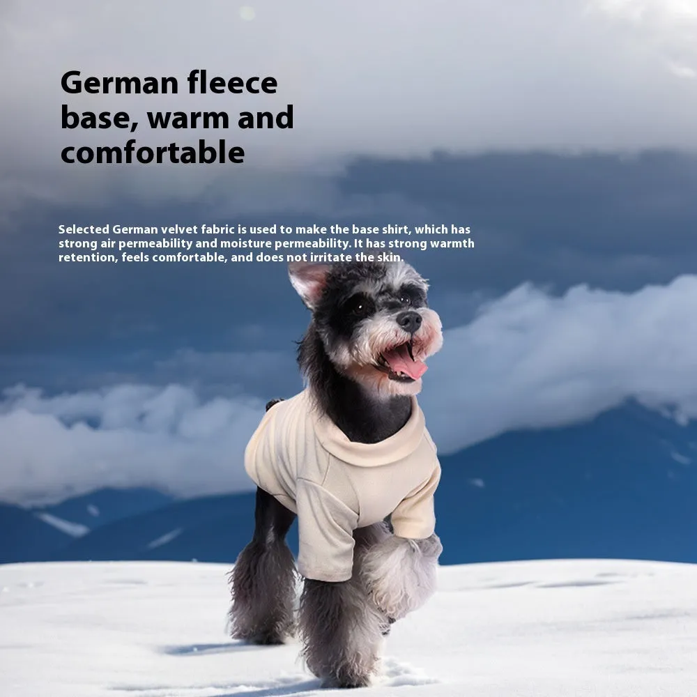 Winter dog clothes two-piece suit in polyester, brown, army green, and wine red colours