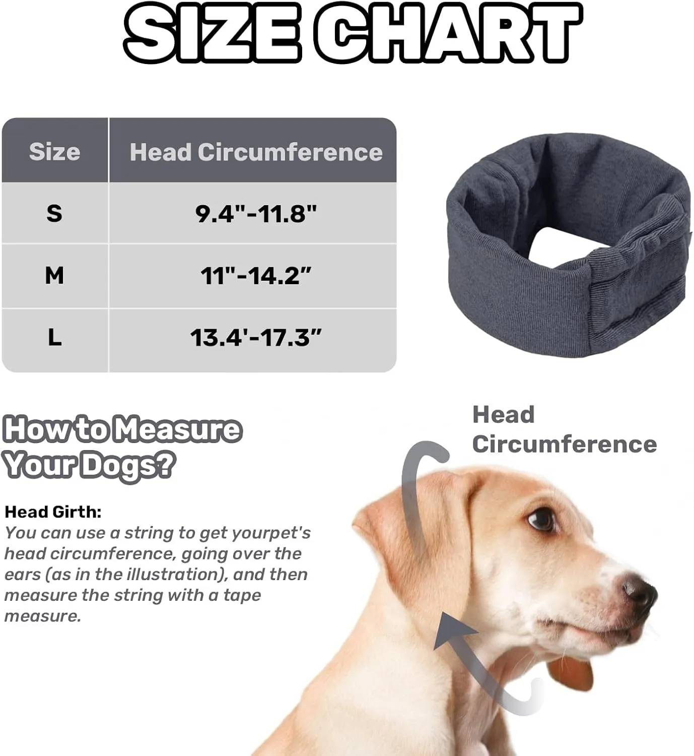 Dog calming hoodie ear wraps adjustable noise protection gray purple sizes L M S