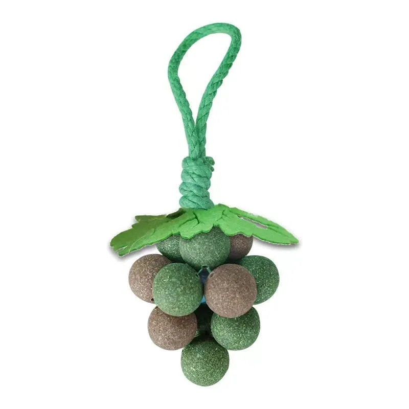 Mint grape cluster teaser molar cat toy in cotton thread with three flavour options