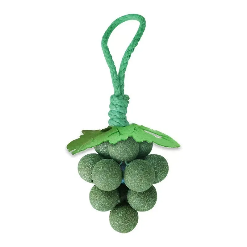 Mint grape cluster teaser molar cat toy in cotton thread with three flavour options
