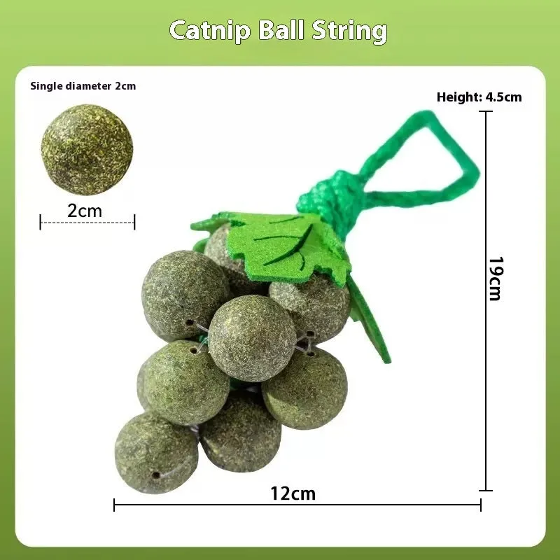 Mint grape cluster teaser molar cat toy in cotton thread with three flavour options