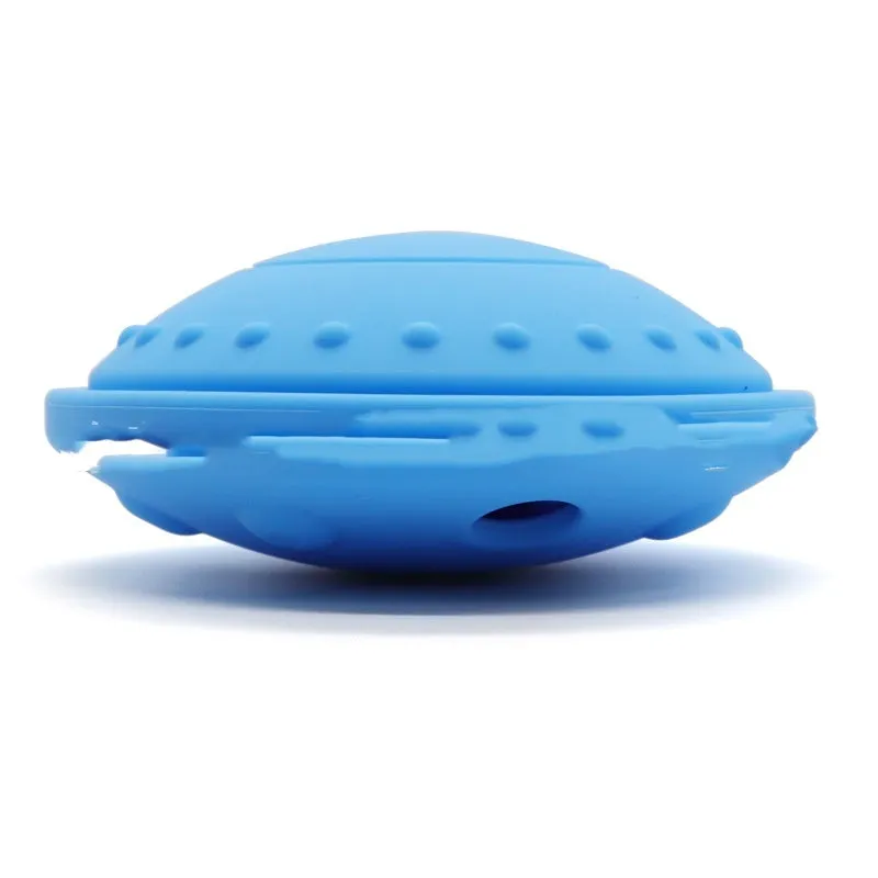 Pet drop-resistant silicone slow tableware frisbee in small size 120x120x55mm, available in black