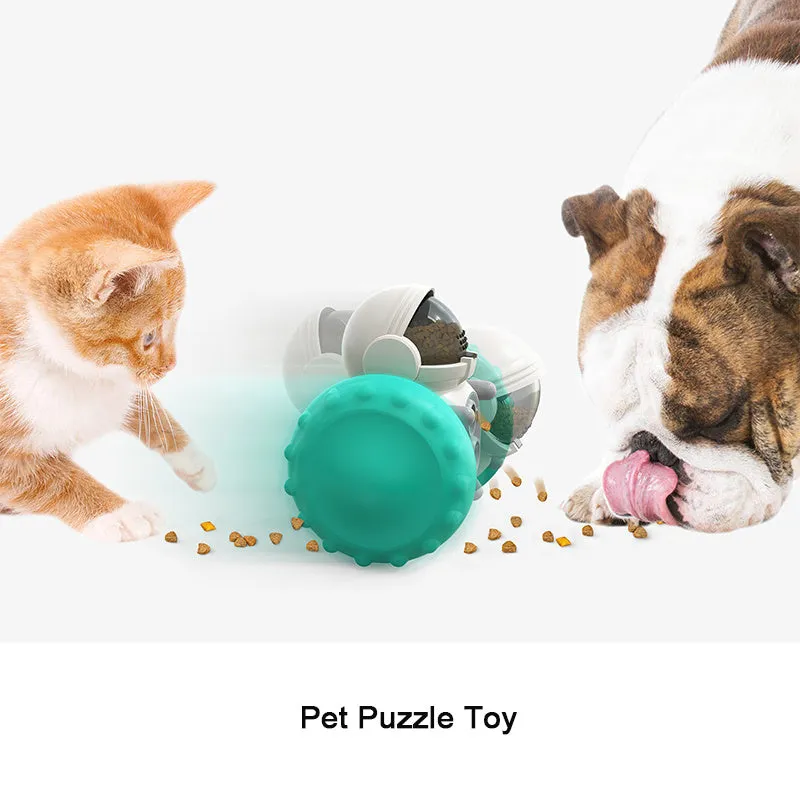 Interactive dog treat leaking toy in black – puzzle tumbler slow feeder for small and large dogs