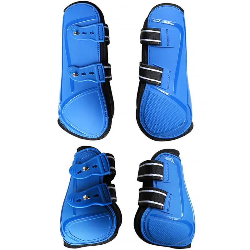 Colour PU hard shell barrier horse leg guard set for equestrian protection