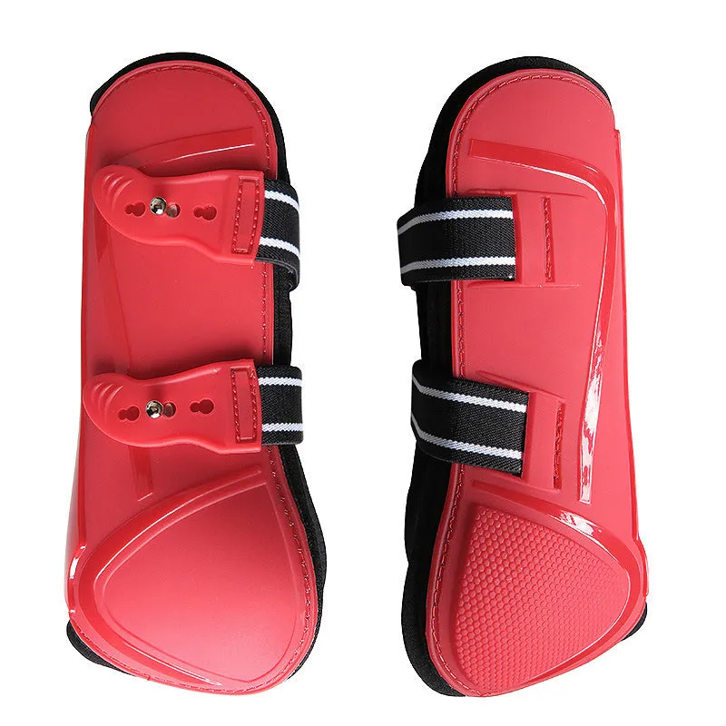 Colour PU hard shell barrier horse leg guard set for equestrian protection