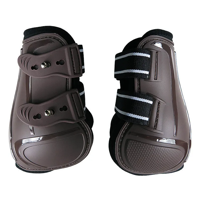 Colour PU hard shell barrier horse leg guard set for equestrian protection