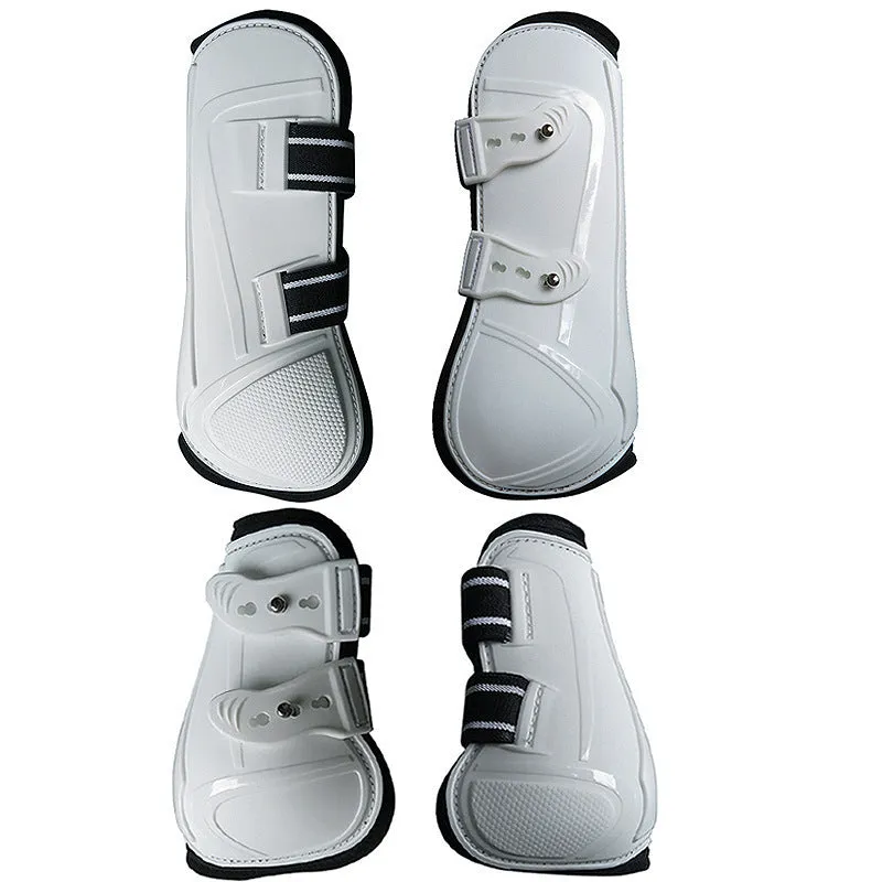 Colour PU hard shell barrier horse leg guard set for equestrian protection