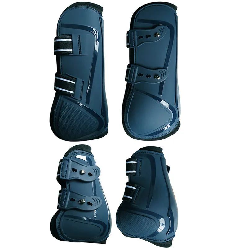 Colour PU hard shell barrier horse leg guard set for equestrian protection